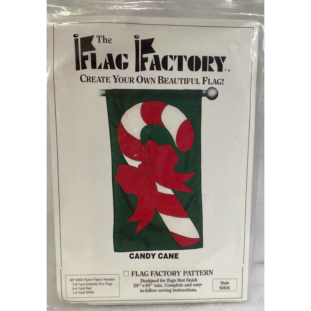 Candy Cane Christmas Holiday Flag Pattern NIP